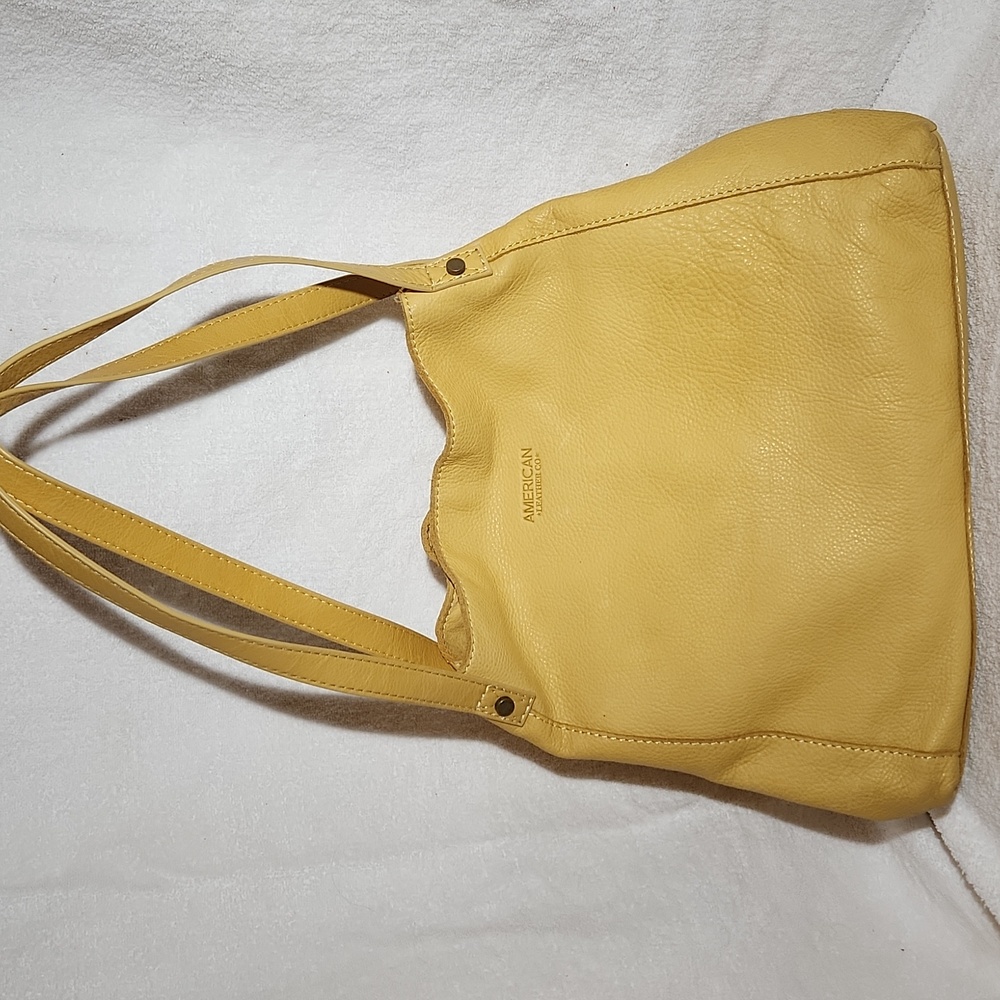 American Leather Shoulder Bag - Yellow Leather *EUC*
